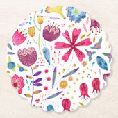 モダンフローラ水の色 ペーパーコースター (正面)