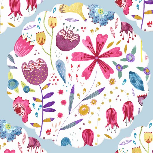 モダンフローラ水の色 ペーパーコースター