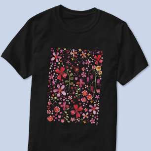 モダンフローラ水の色 Tシャツ