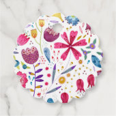 モダンフローラ水カラーメッセージカード フェイバータグ (正面)