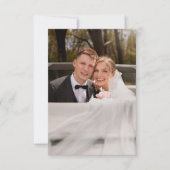 モダンフローラ水彩アイボリークリー結婚ムの写真 サンキューカード (正面)