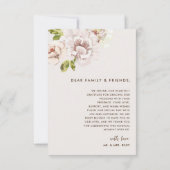 モダンフローラ水彩アイボリークリー結婚ムの写真 サンキューカード (裏面)