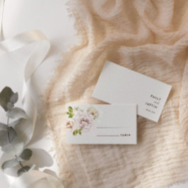 モダンフローラ水彩アイボリークリー結婚ム プレイスカード