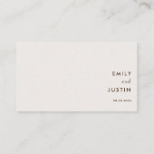 モダンフローラ水彩アイボリークリー結婚ム プレイスカード (裏面)