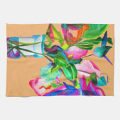 モダンフローラ水彩アート花 キッチンタオル (横)