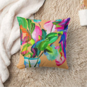 モダンフローラ水彩アート花 クッション (ブランケット)