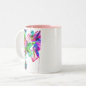 モダンフローラ水彩アート花 ツートーンマグカップ (正面左)