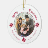 モダンフローラ水彩写真クリスマス セラミックオーナメント (左)