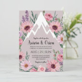 モダンフローラ水彩山結婚山 招待状 (スタンド正面)