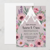 モダンフローラ水彩山結婚山 招待状 (正面/裏面)
