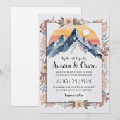 モダンフローラ水彩山結婚山 招待状 (正面/裏面)