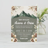 モダンフローラ水彩山結婚山 招待状 (スタンド正面)