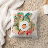 モダンフローラ水彩手描き花投げ クッション (ブランケット)