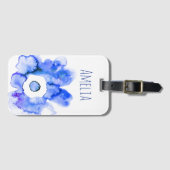 モダンフローラ水彩手描き花荷荷物 ラゲッジタグ (正面横)