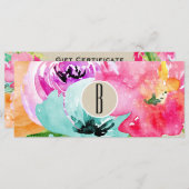 モダンフローラ水彩筏ギフト証明書 (正面/裏面)