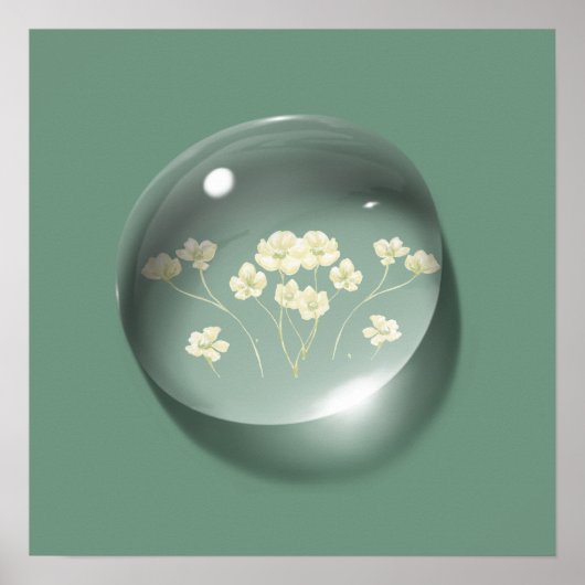 モダンフローラ水滴 ポスター (正面)