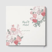 モダンフローラ水結婚色のエレガント引用文 ゲストブック (裏面)