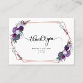 モダンフローラ水結婚色のサンキューカード 名刺 (正面)