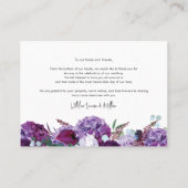 モダンフローラ水結婚色のサンキューカード 名刺 (裏面)