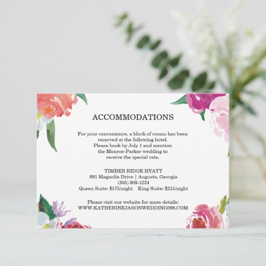 モダンフローラ水結婚色の挿入カード エンクロージャーカード (スタンド正面)