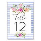 モダンフローラ水色ネイビーストライプズ表の番号 テーブルナンバー (裏面)