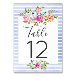 モダンフローラ水色ネイビーストライプズ表の番号 テーブルナンバー