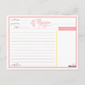 モダンフローラ水色ブライダルシャワーレシピカード ポストカード (裏面)