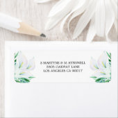 モダンフローラ水色ホワイトカラリリー結婚ズ ラベル (インサイチュ)