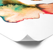 モダンフローラ水色手描きフラワーポスター ポスター (角)