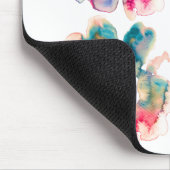 モダンフローラ水色手描きフラワーマウスp p マウスパッド (コーナー)