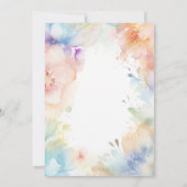 モダンフローラ水色抽象芸術結婚テンプレート 招待状 (裏面)