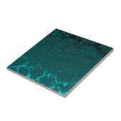 モダンフローラ濃いティール(緑がかった色)緑 タイル (側面)