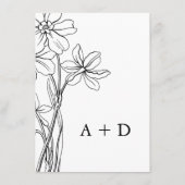 モダンフローラ白黒結婚詳細 エンクロージャーカード (裏面)