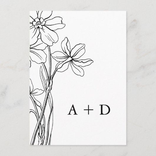 モダンフローラ白黒結婚詳細 エンクロージャーカード (裏面)