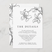 モダンフローラ白黒結婚詳細 エンクロージャーカード (正面/裏面)