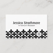 モダンフローラ白黒花柄 名刺 (正面)