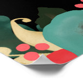 モダンフローラ結婚のカスタム愛引用文プリント ポスター (角)