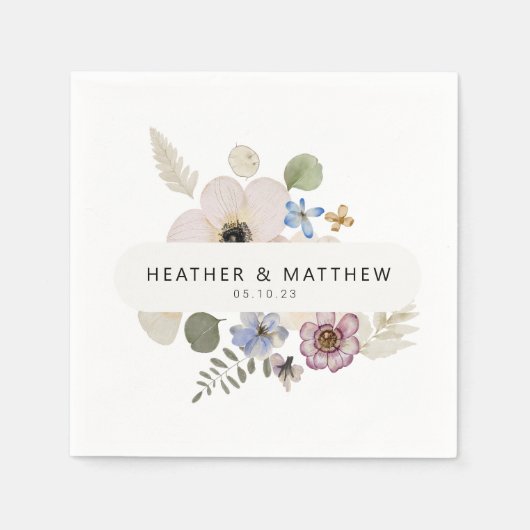 モダンフローラ結婚のナプキン スタンダードカクテルナプキン (正面)