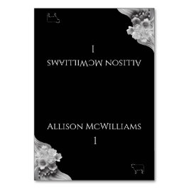 モダンフローラ結婚の白黒肉アイコン テーブルナンバー