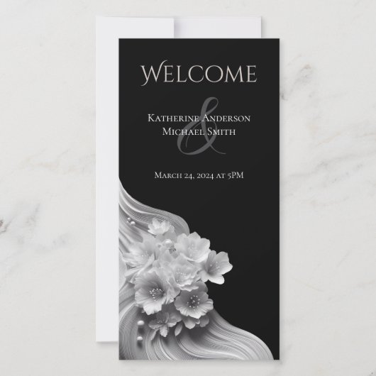 モダンフローラ結婚の白黒 (正面)