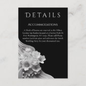 モダンフローラ結婚の白黒 エンクロージャーカード (裏面)