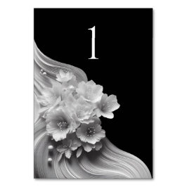 モダンフローラ結婚の白黒 テーブルナンバー