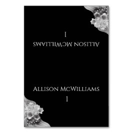 モダンフローラ結婚の白黒 テーブルナンバー