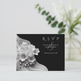 モダンフローラ結婚の白黒 ポストカード