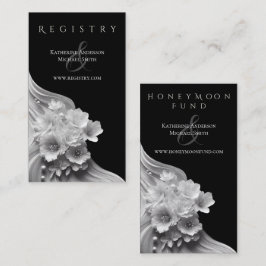 モダンフローラ結婚の白黒 名刺