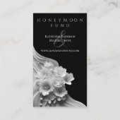 モダンフローラ結婚の白黒 名刺 (裏面)