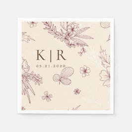 モダンフローラ結婚の スタンダードカクテルナプキン