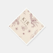 モダンフローラ結婚の スタンダードカクテルナプキン (角)