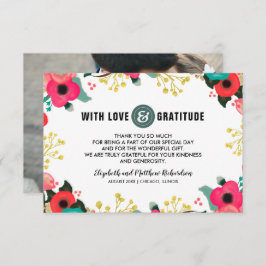 モダンフローラ結婚のThank You Photo Card サンキューカード