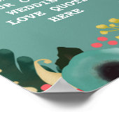 モダンフローラ結婚ズ愛引用文プリント ポスター (角)